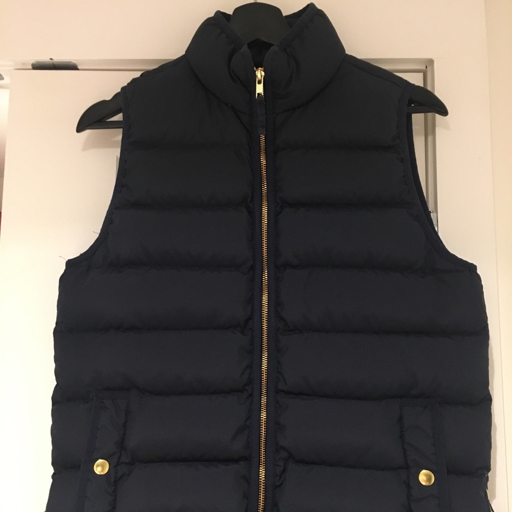 J. Crew navy quilted puffer vest